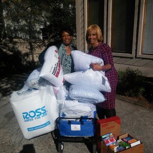 Donors drop off pillows for Hagar’s House