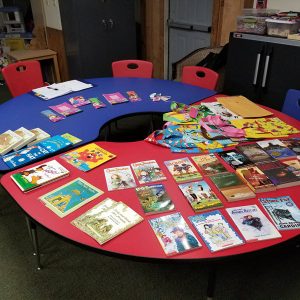 A donor gave books to the children in Hagar’s House to celebrate Valentine’s Day